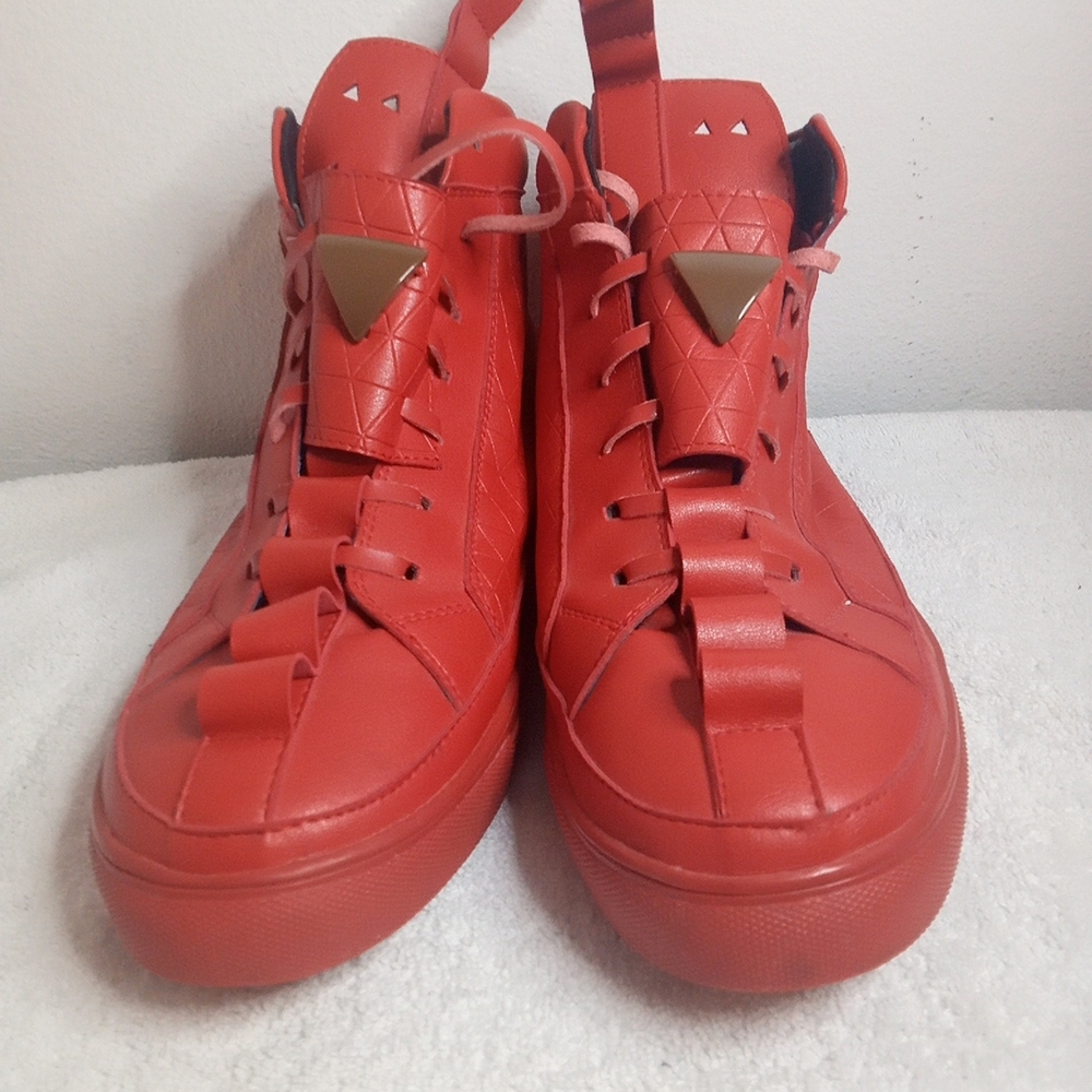 Stylish Red Athletic Sneakers